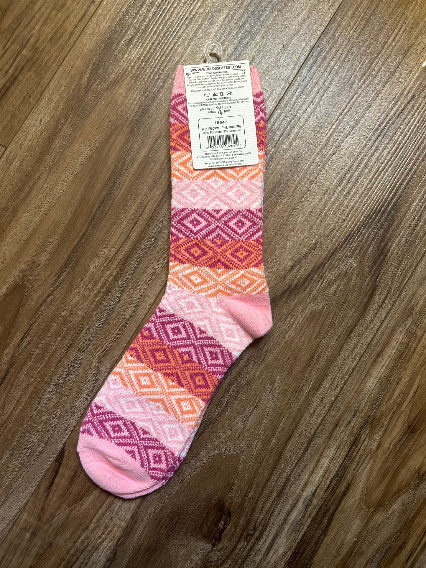 Pink Multi World's Softest Socks