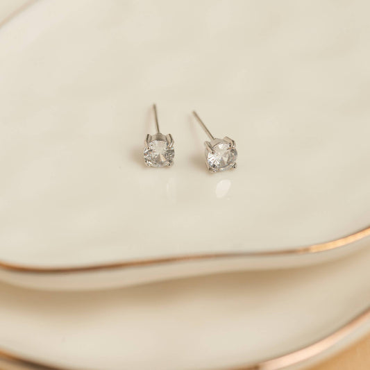 Howard's - Waterproof Earrings 5mm Round Cubic Zirconia Stud Narelle