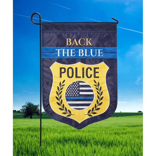 Magnolia - BACK THE BLUE POLICE DOUBLE APPLIQUE GARDEN FLAG
