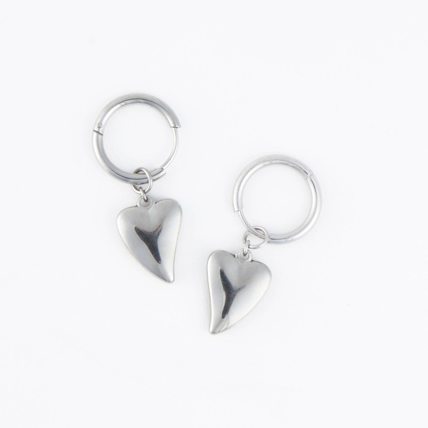 Howard's - Waterproof Earrings Narelle Heart Charm Hoop Gold & Steel