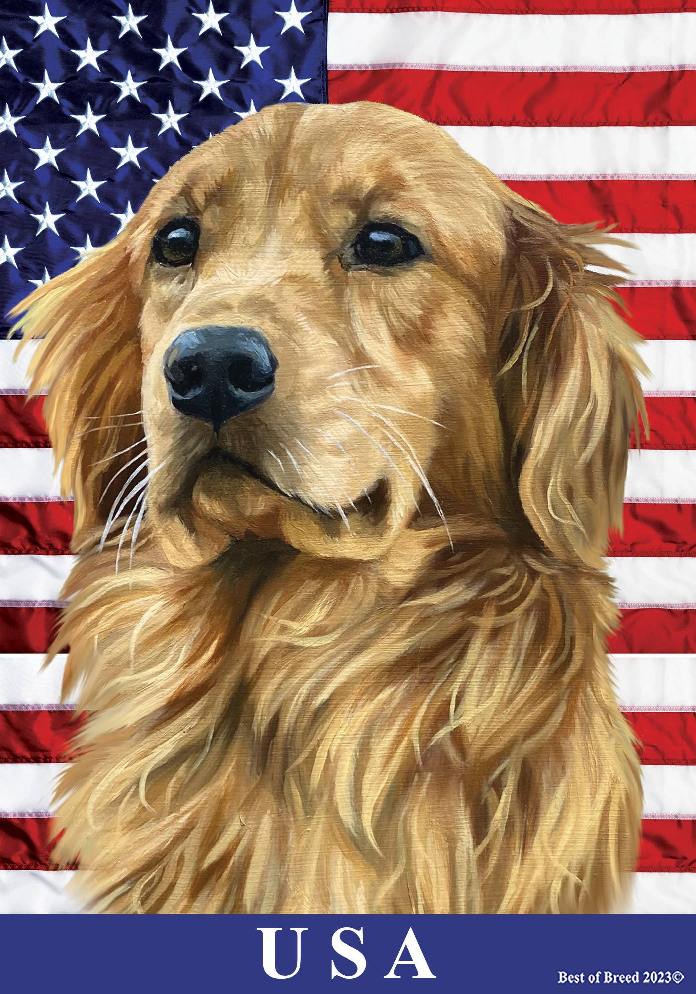 Best of Breed Products - Golden Retriever - All-American II Garden Flag