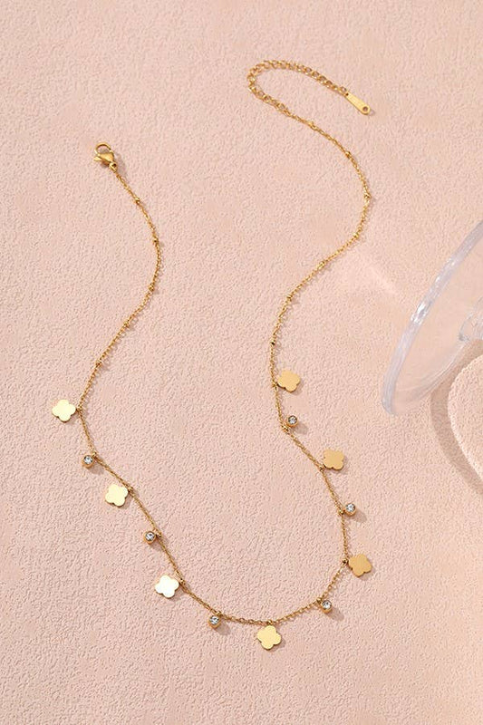 TITANIUM STEEL NON-TARNISH MINI CLOVER NECKLACE