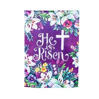 Spring Flowers Easter Cross Garden Suede Flag