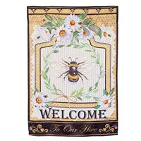Humble Bee Suede Garden Flag