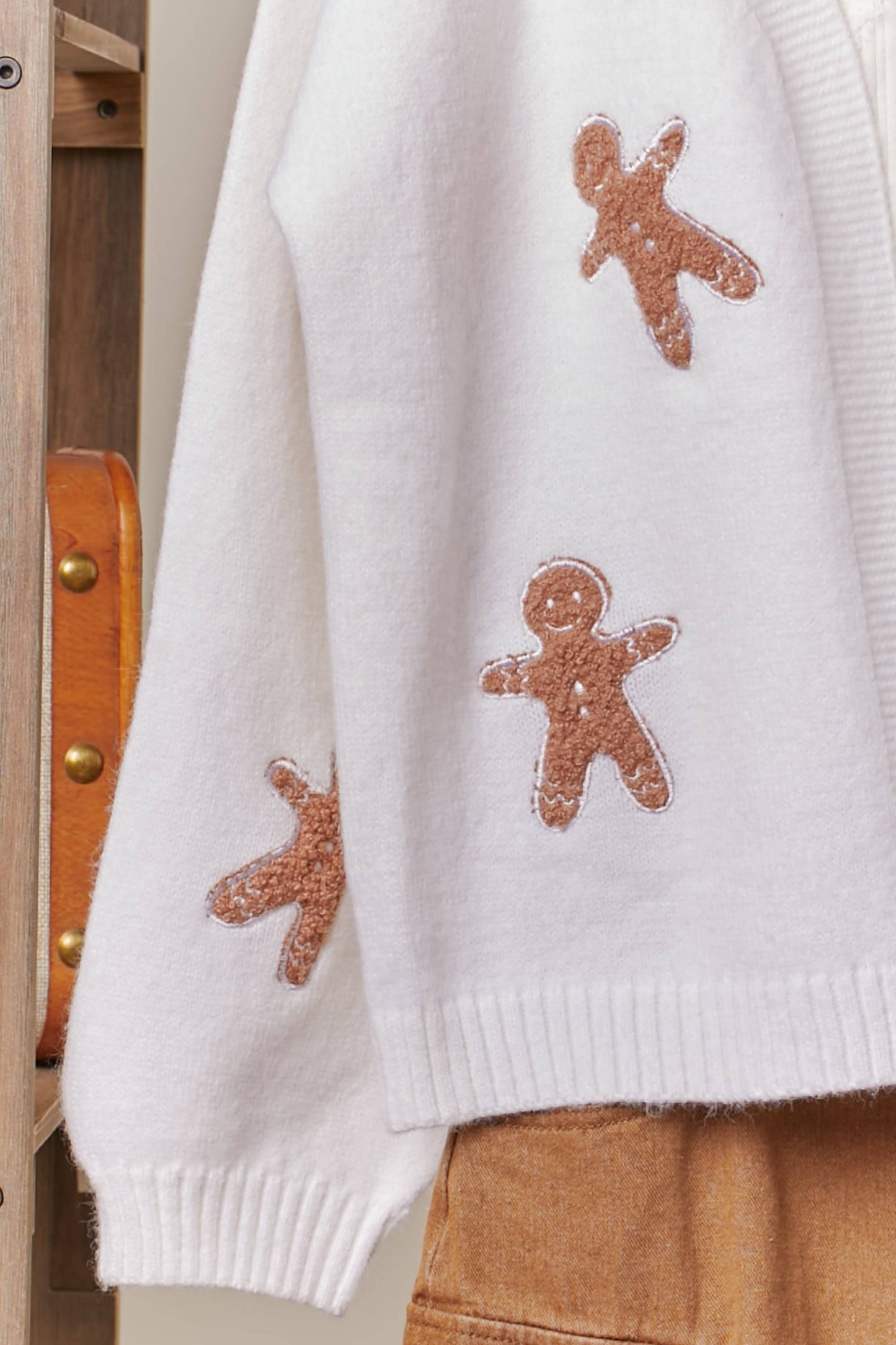 Mello. - Gingerbread Man Patch Cardigan