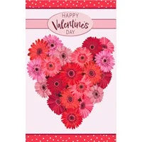 Floral Valentine's Heart Applique Garden Flag