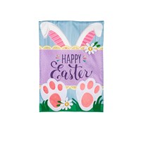 Happy Easter Bunny Applique Garden Flag