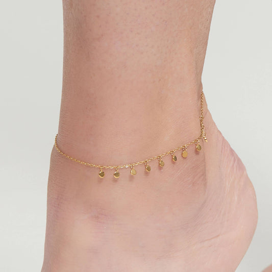 Howard's - Waterproof Anklet 18K Gold Disc Chain Narelle