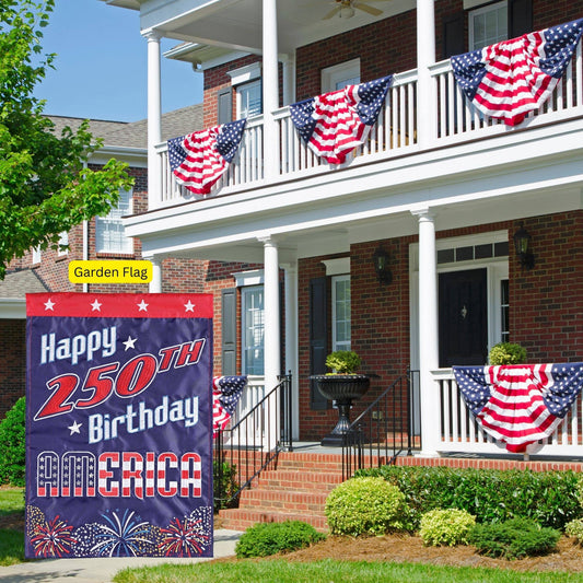 Flag Happy 250 Birthday America 13X18