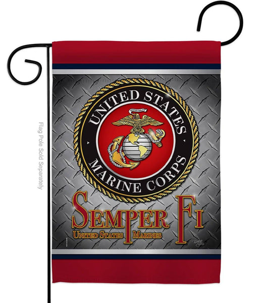 Two Group Flag Co - Semper Fi US Marine Armed Forces Military Corps Decor Flag