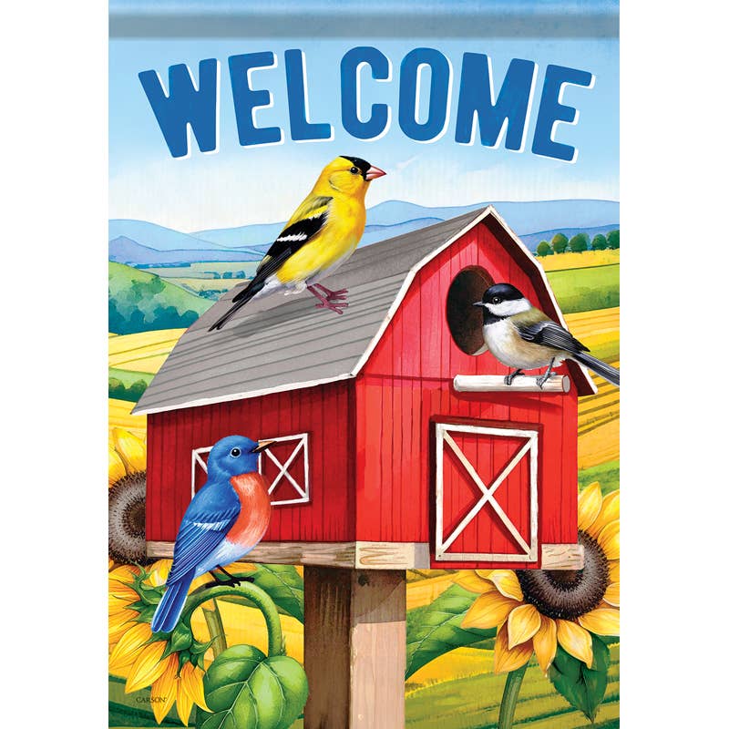 FlagTrends by Carson - "Songbirds Barn" Dura Soft™ Garden Flag