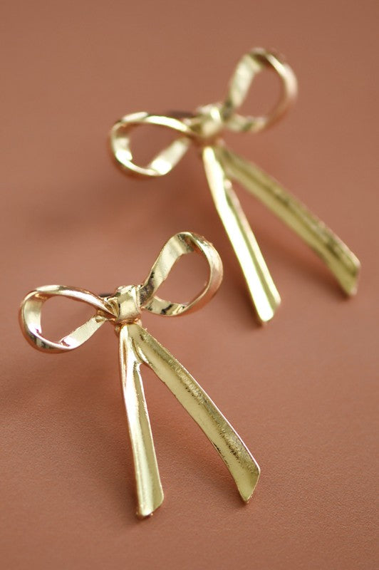 Trendy Gold Bow Knot Earrings