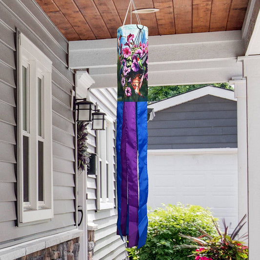 Briarwood Lane - Hummingbirds and Petunias Windsock Wind Twister