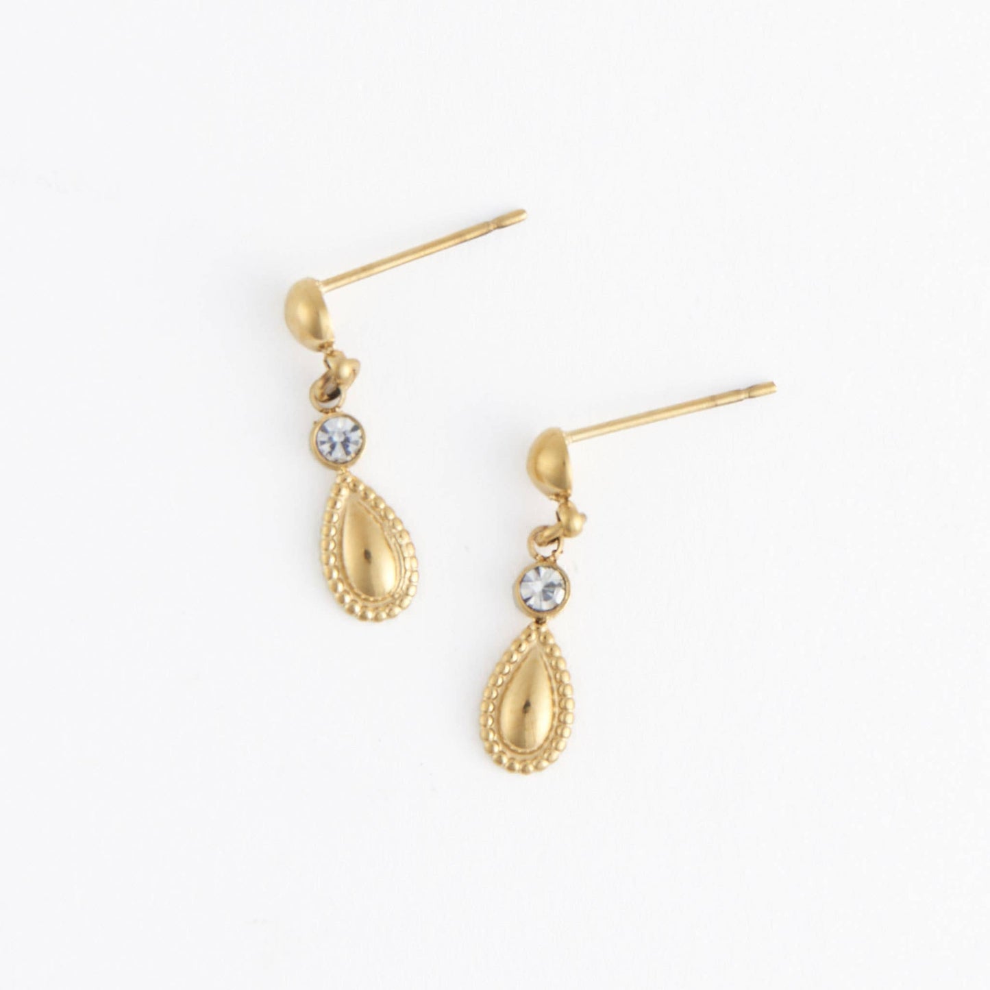 Howard's - Waterproof Earrings Teardrop Dangle Drop 18K Gold Finish