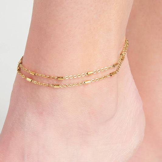 Howard's - Narelle Waterproof Gold Plated Dainty Bar Anklet