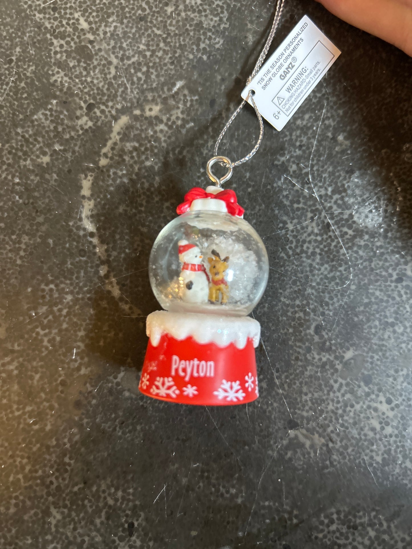 Peyton Mini Christmas Snow Globe Ornament