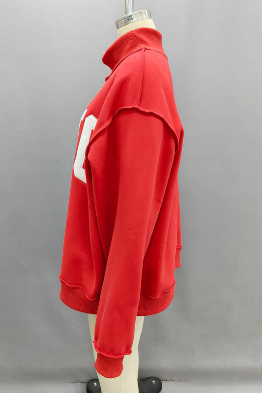 OHIO 'OHIO' Embroidered Mock Neck Sweatshirt