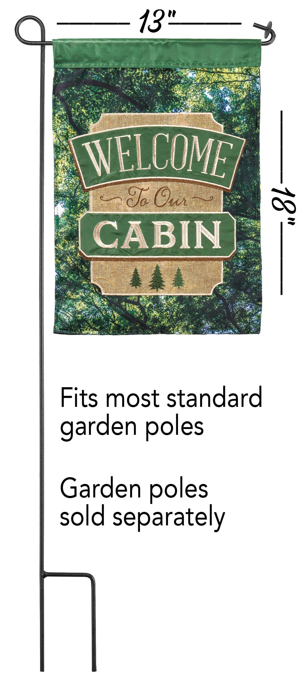 Magnolia - Welcome to Our Cabin - Double Sided Applique Flag