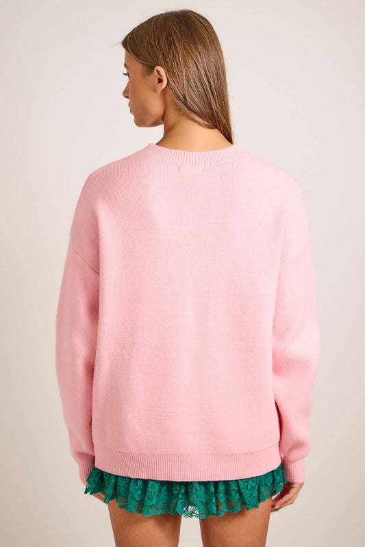 Merry Everything Knit Sweater with Wreath & Bow – Holiday