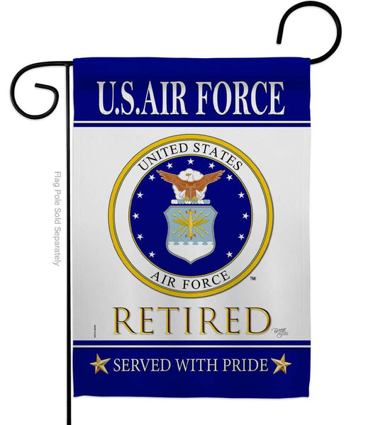 Two Group Flag Co - US Air Force Retired Military Retirement Veteran Decor Flag