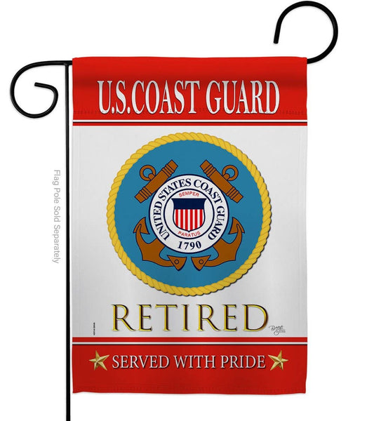 Two Group Flag Co - US Coast Guard Retired Military Retirement Veteran Flag