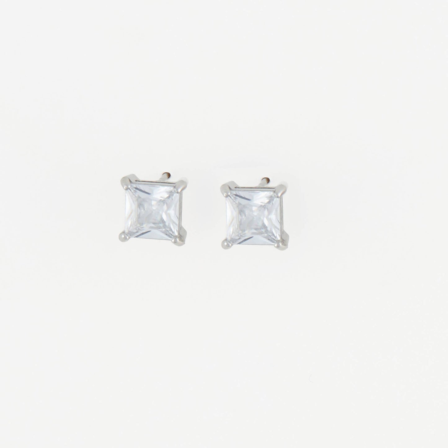 Howard's - Waterproof Earrings 6mm Square Cubic Zirconia Stud Narelle