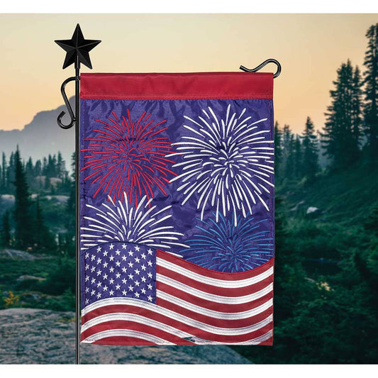 Magnolia - PATRIOTIC FIREWORKS DOUBLE APPLIQUE GARDEN FLAG