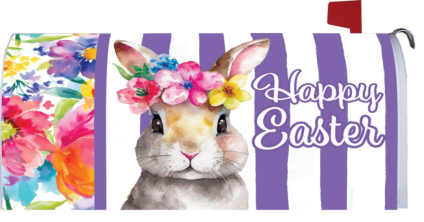 Large Mailbox Makeover-Floral Bunny