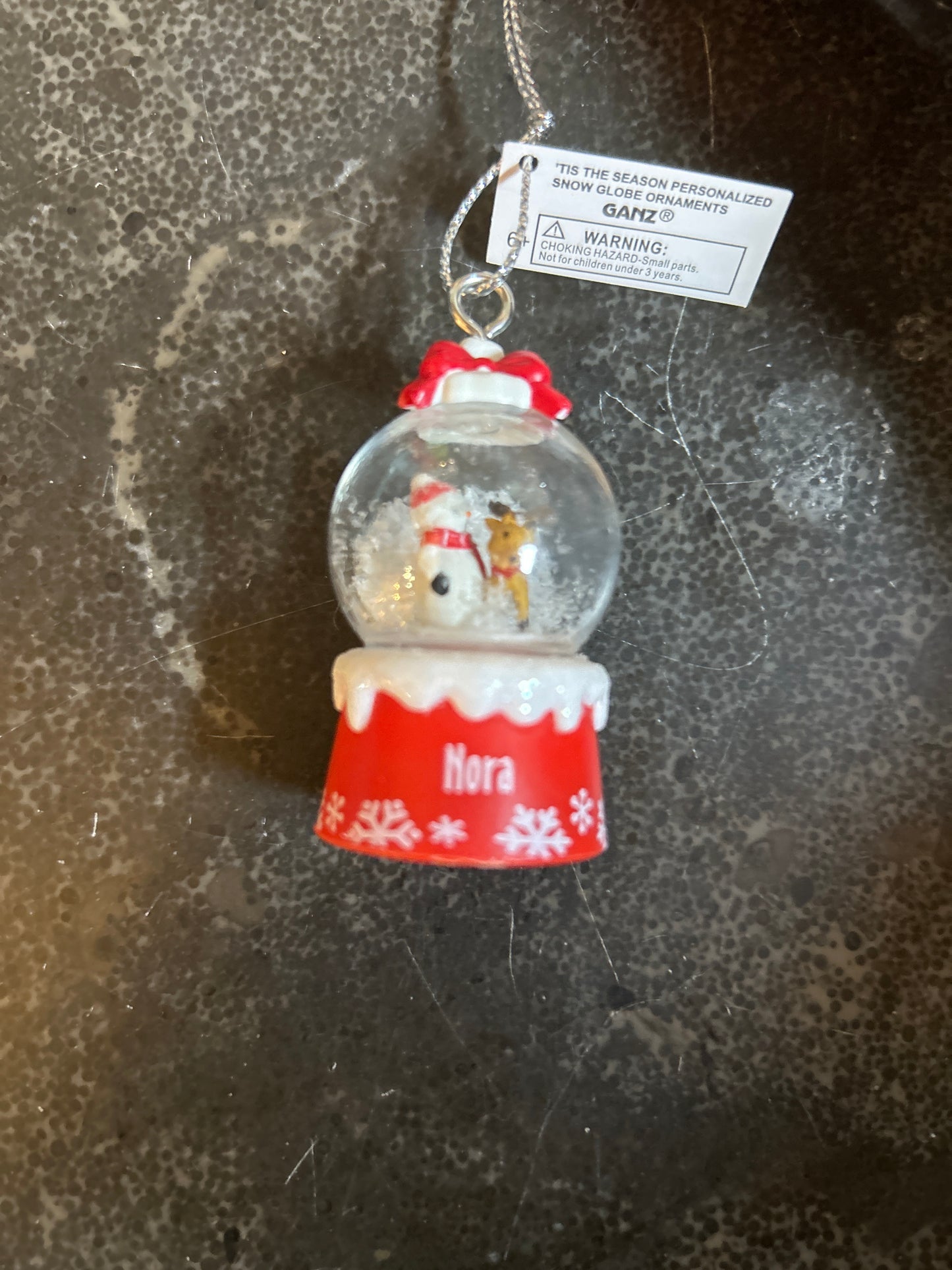 Nora Mini Christmas Snow Globe Ornament