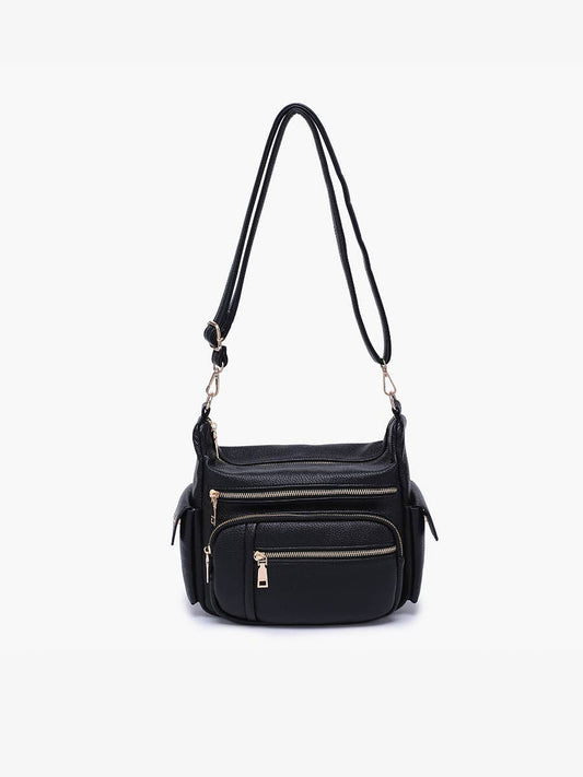 Nicole Multi-Zip Crossbody w/ Side Pockets