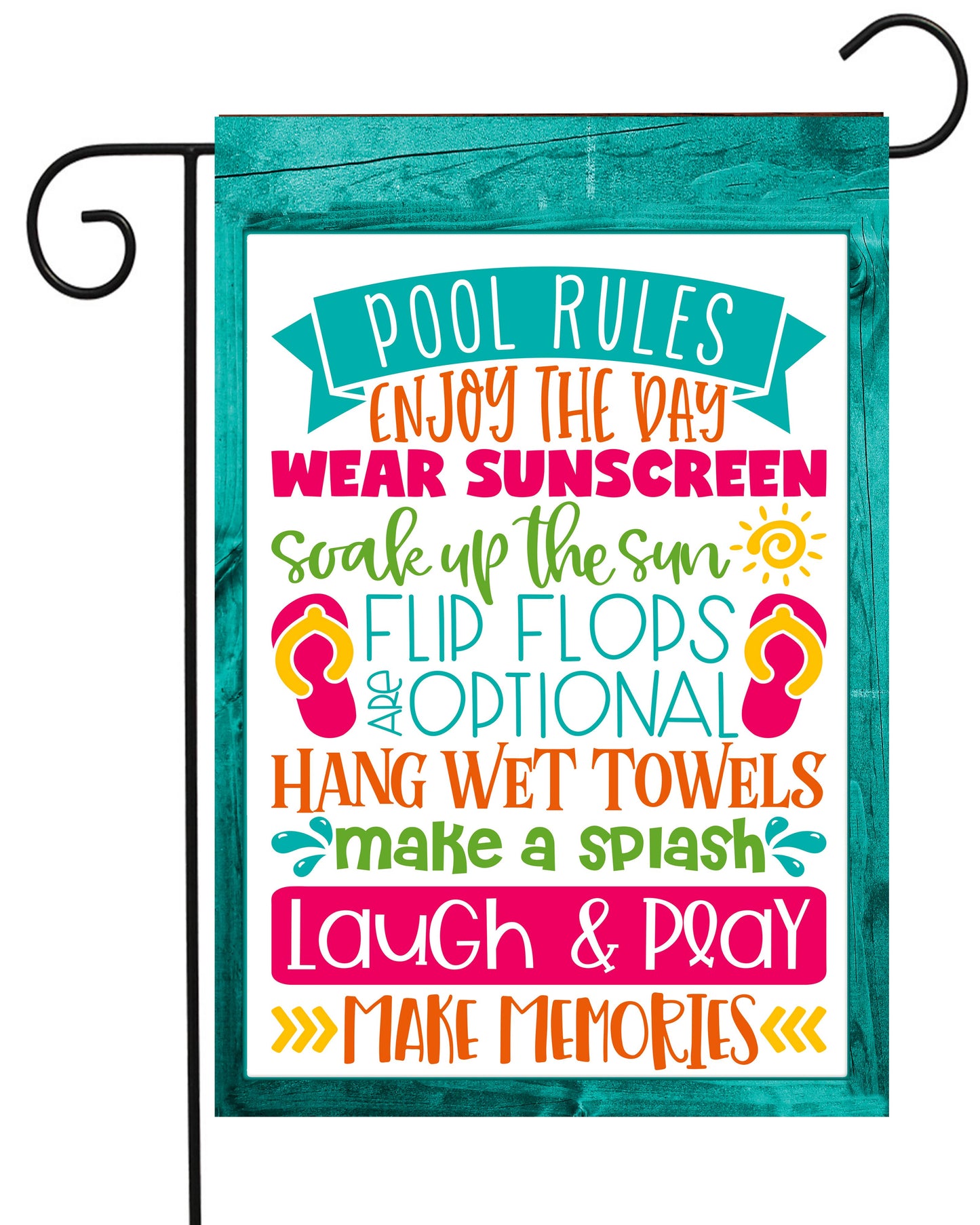 Pool Rules Quality Garden Flag