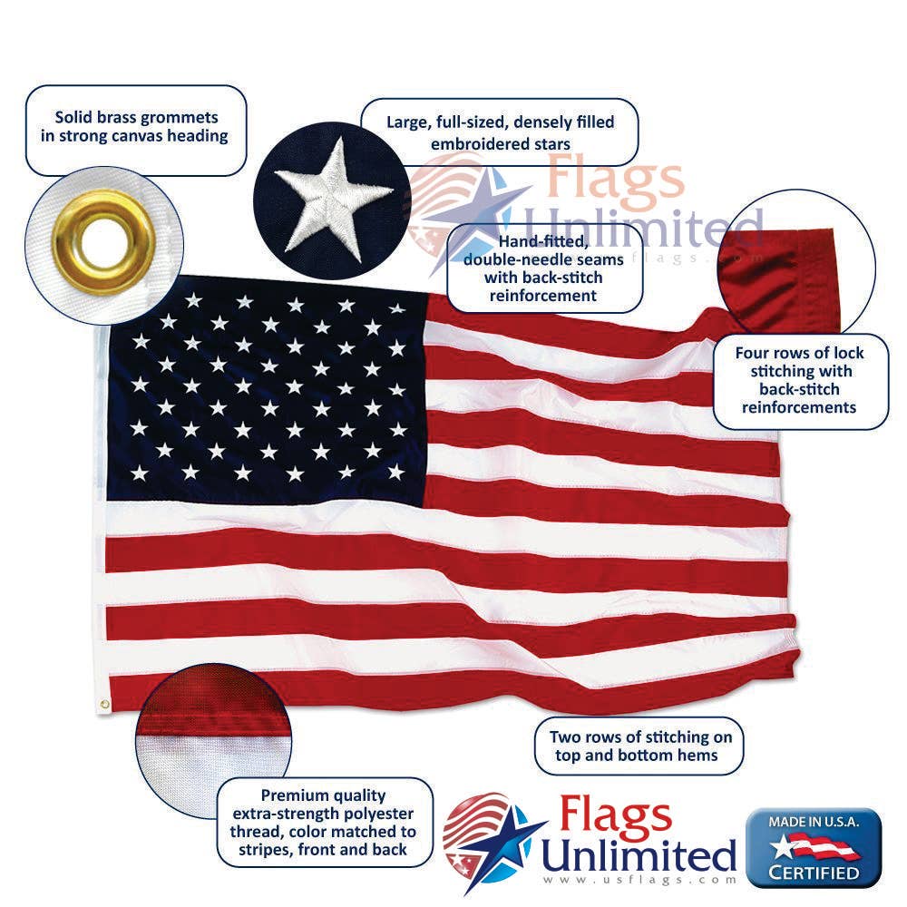 Flags Unlimited - American Flag Nylon Made in the USA