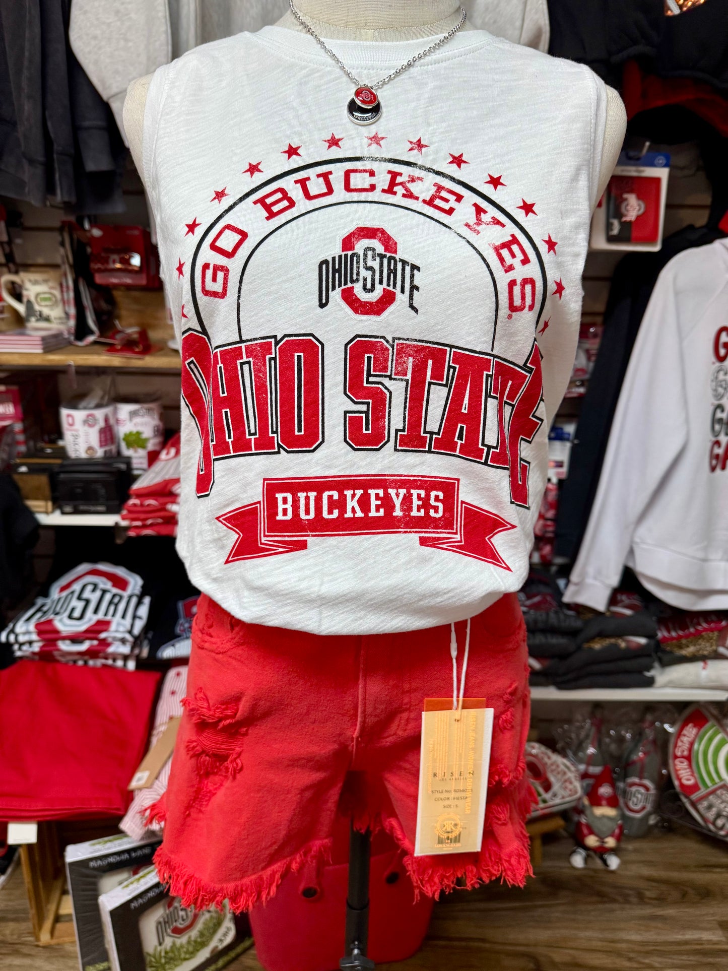 Ohio State Buckeyes Capitan Crew Neck Hi-Lo Slub Tank