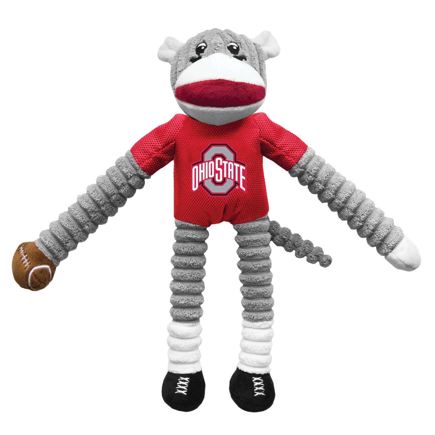 NCAA Ohio State Buckeyes Team Sock Monkey Pet Toy: No Football