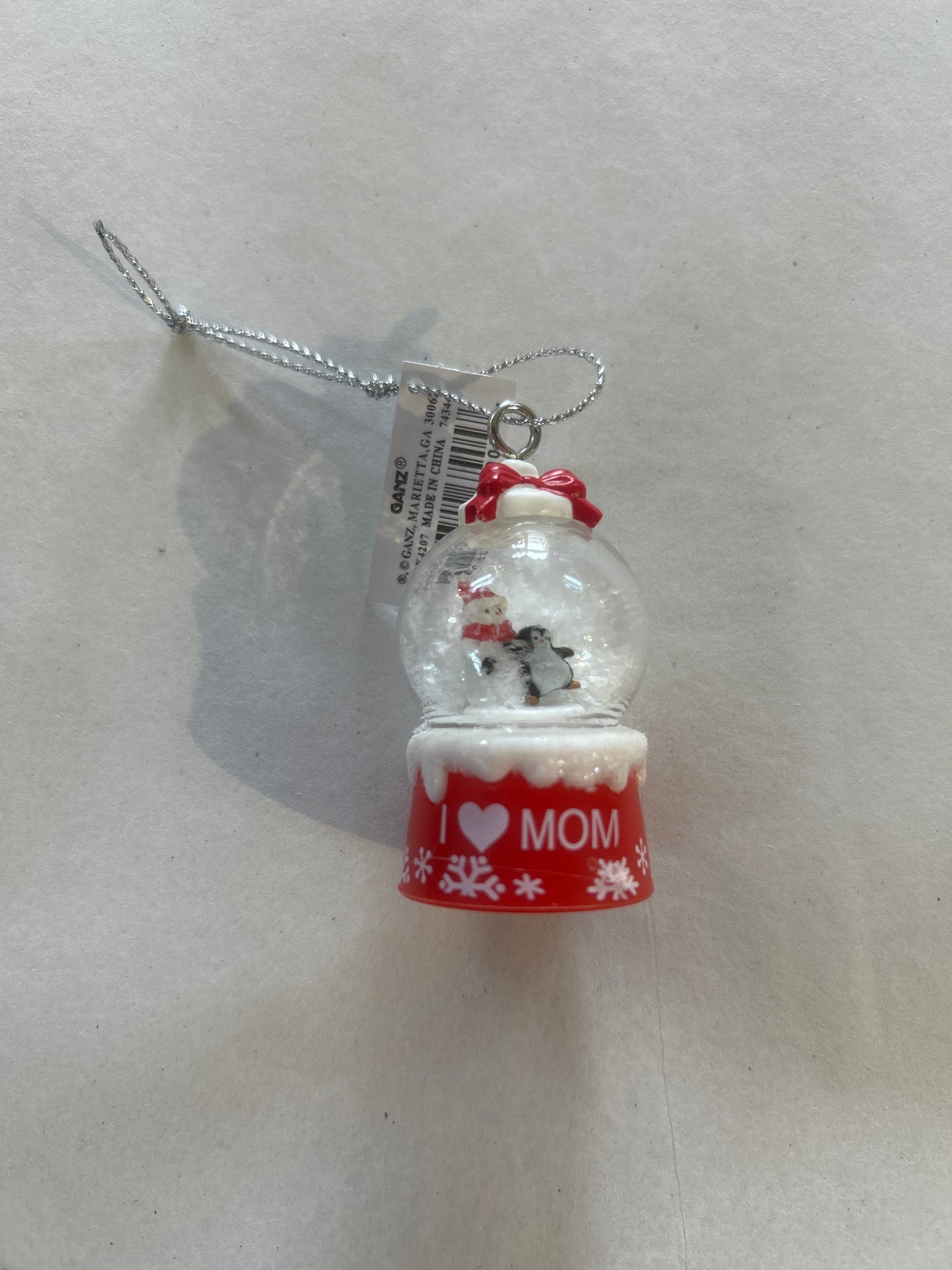 I Heart Mom Mini Snow Globe Gift Ornament