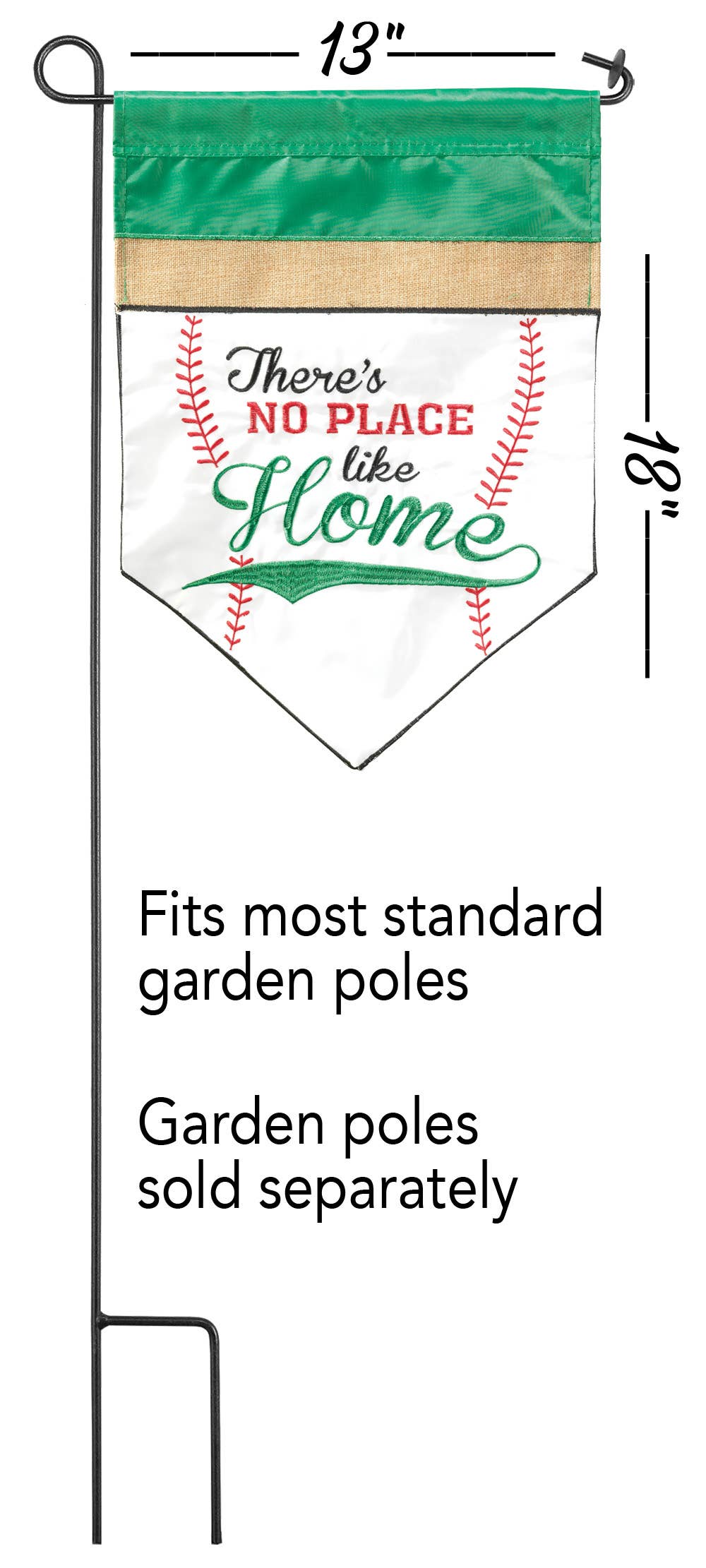Magnolia - NO PLACE LIKE HOME BASEBALL BURLAP