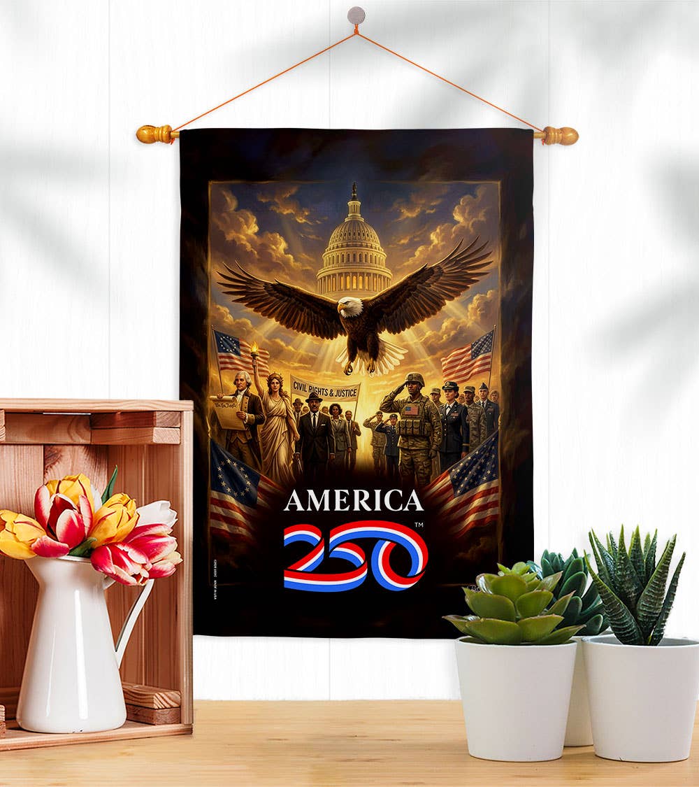 America 250 Flag Justice & Service USA 250th Home Decor