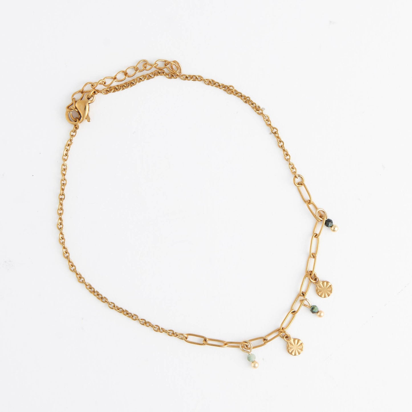 Howard's - Waterproof Anklet 18K Gold Beaded Charm Narelle