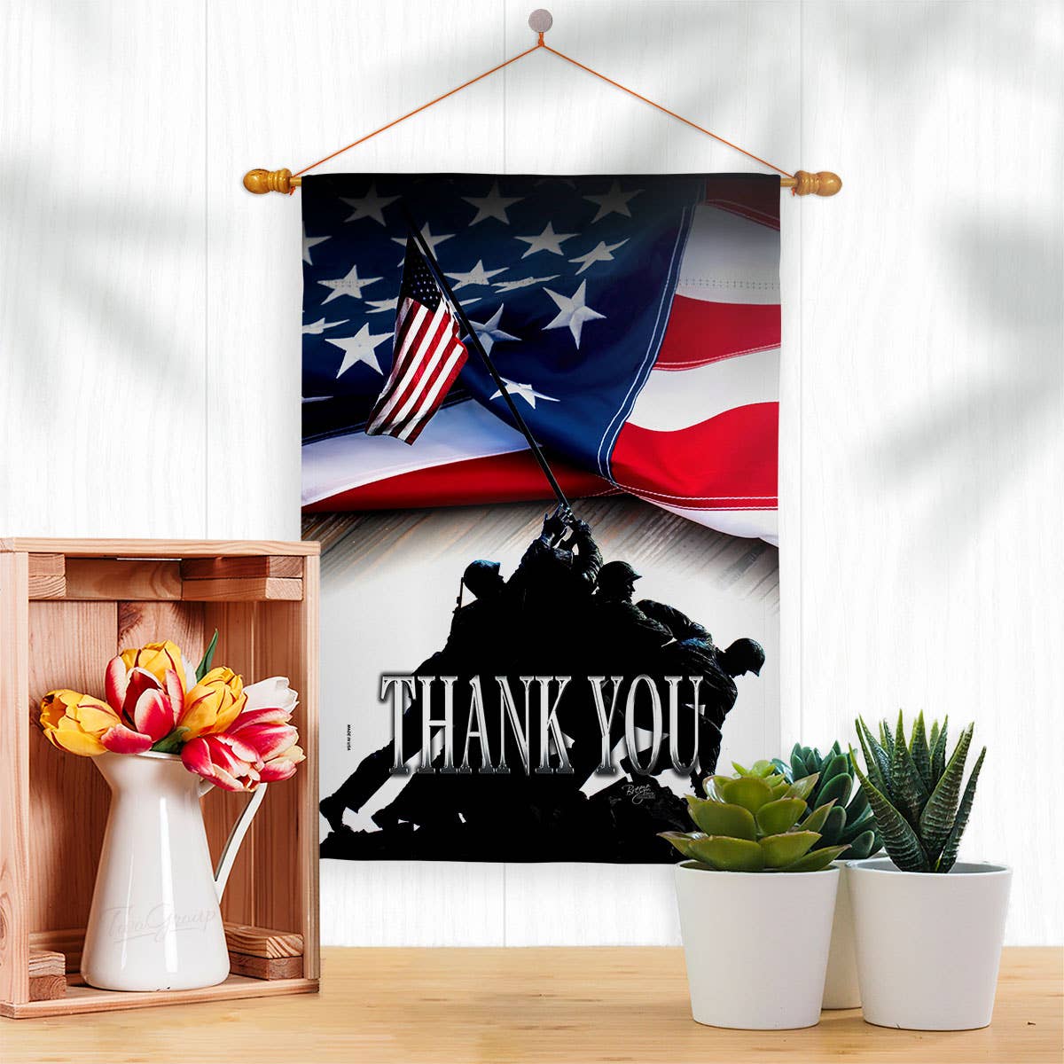 Two Group Flag Co - Thank You Armed Forces Military Marine Corps Decor Flag