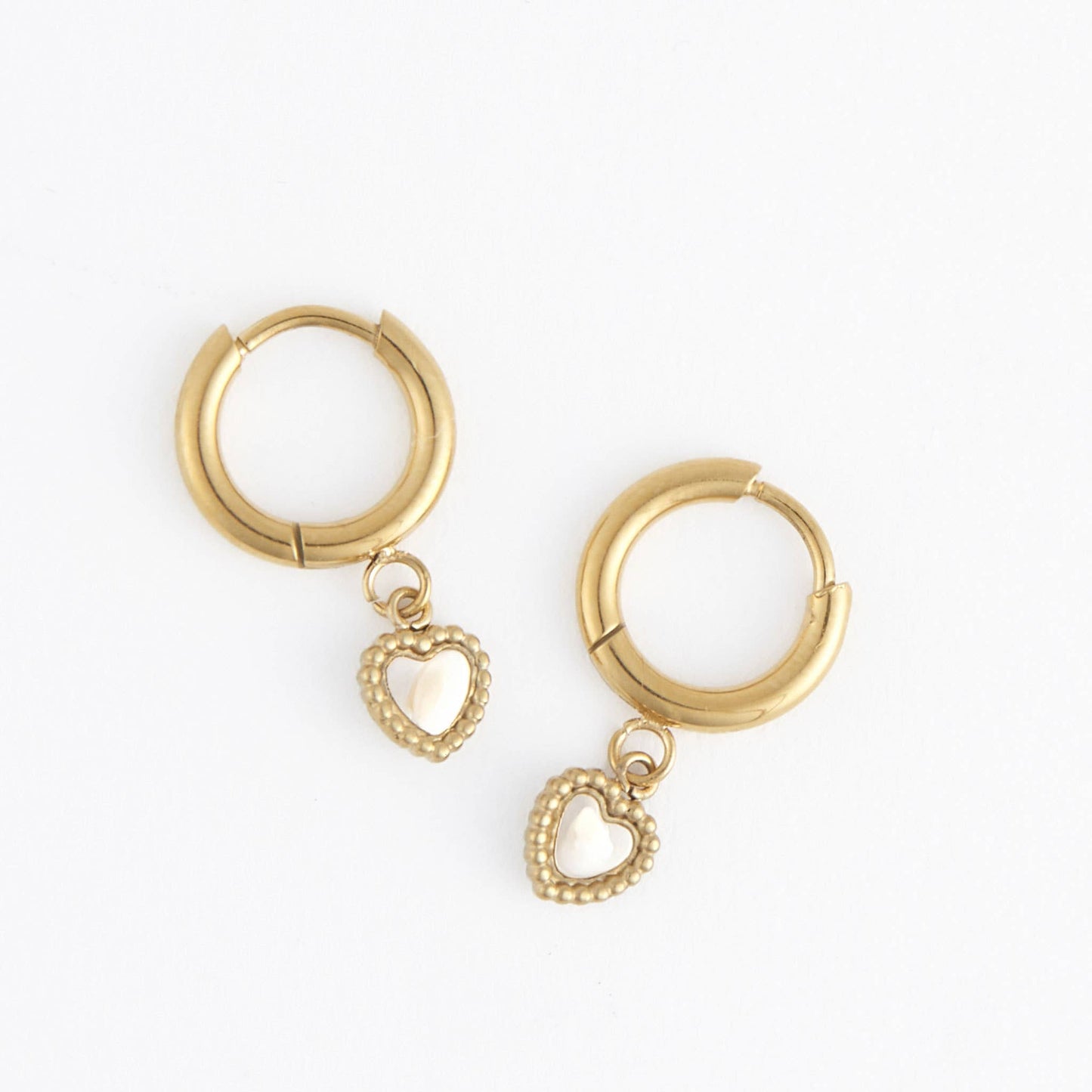 Howard's - Waterproof Earrings Narelle 18K Gold Heart Huggie Hoop