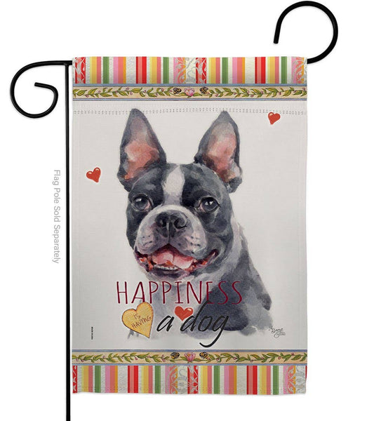Two Group Flag Co - Boston Terrier Happiness Animals Dog Decor Flag