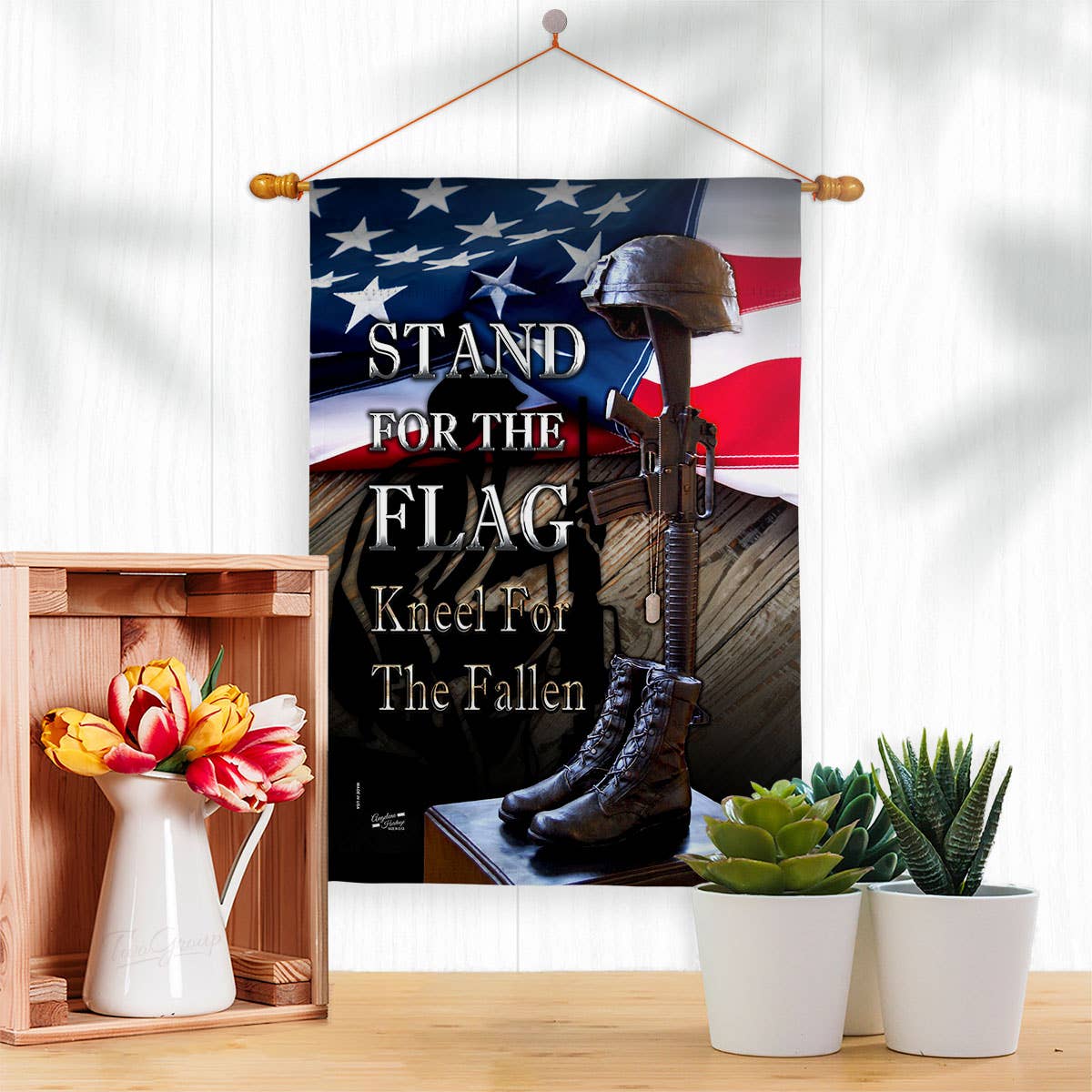 Two Group Flag Co - Stand For The Flag Armed Forces Military Service Decor Flag