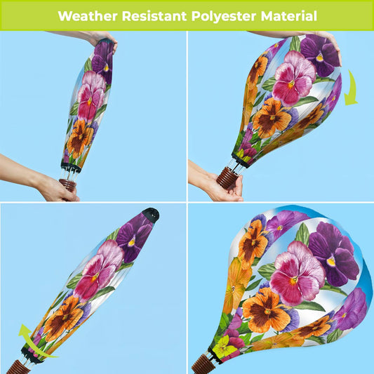 Briarwood Lane - Pansies Hot Air Balloon Wind Twister