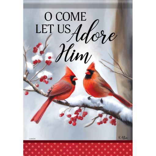 Adore Him Cardinals Flag