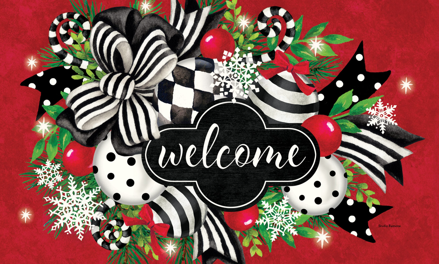 Black & White Swag-Floor Mat