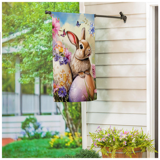 Bunny & Easter Egg Suede Flag