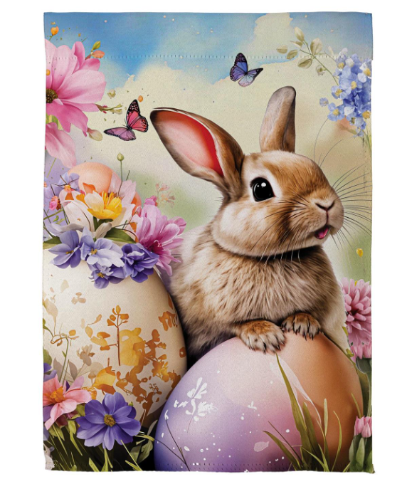 Bunny & Easter Egg Suede Flag