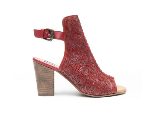 Callandra High Front Hand-tooled Sandal Shoes