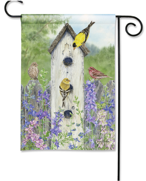 Country Birdhouse Garden Flag