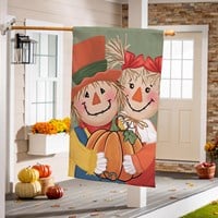 Couple Of Scarecrows Applique House Flag